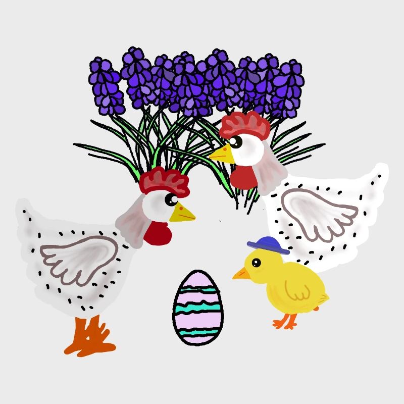 Spring Chickens with Easter Egg Chicken Chicks