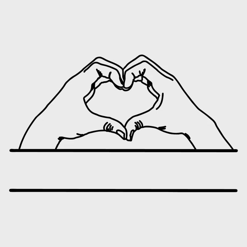 Geste de la main amour espace texte