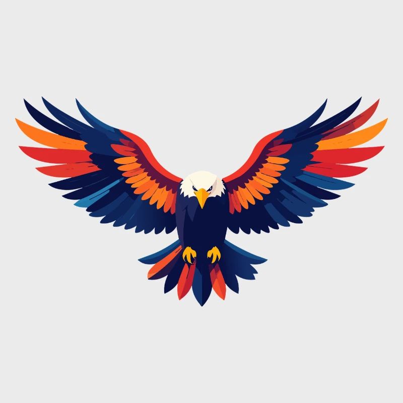 Motif coloré d’aigle volant Ailes déployées d’aigle