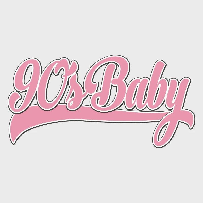 Script rétro rose bébé des années 90