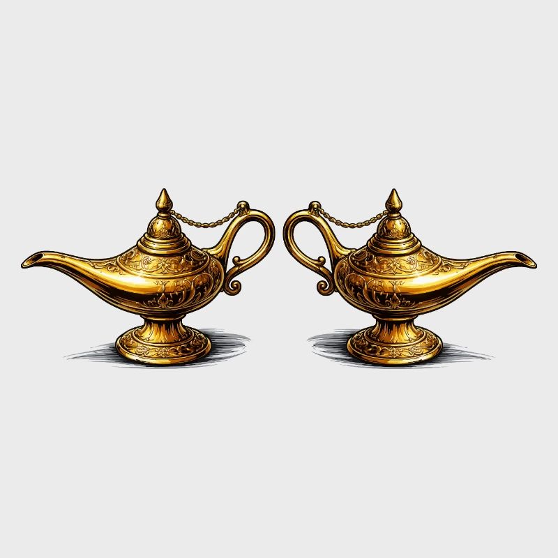Lampes à huile dorées