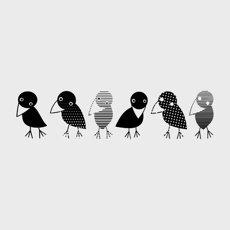 Crows at a glance. Cosy crows on a row