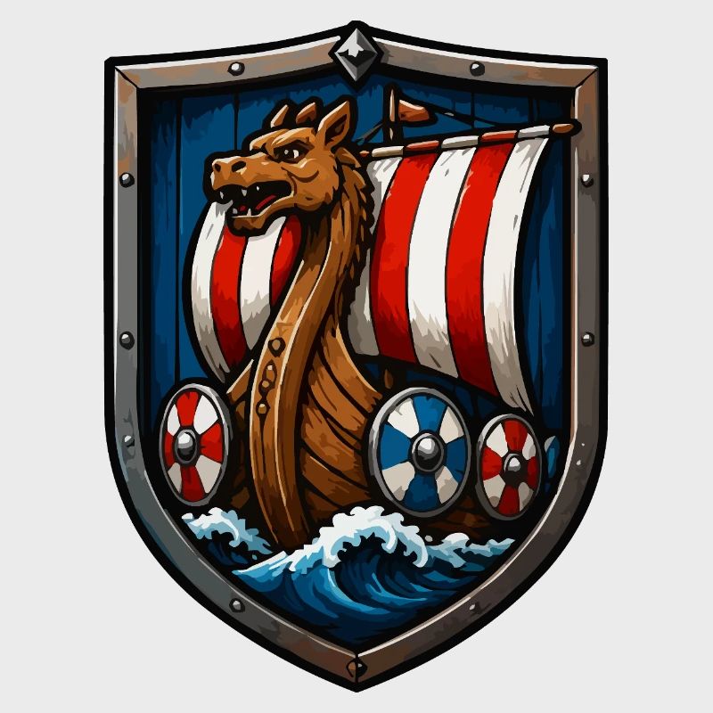 Wikinger Drachenboot Schild