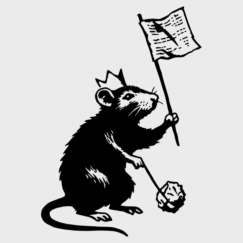 Rat with flag