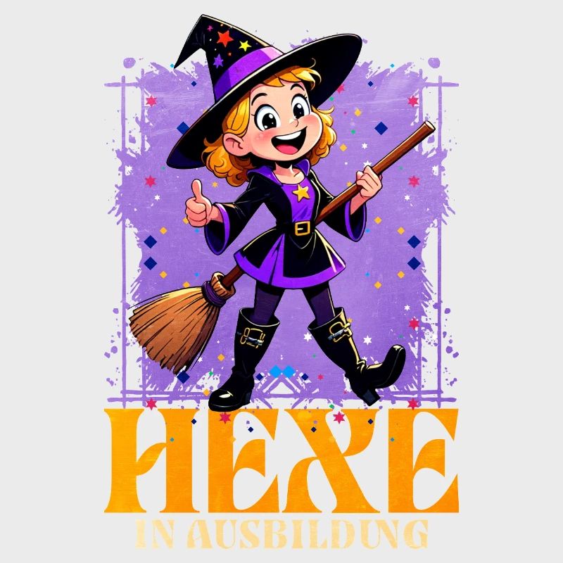 Witch in training with magic wand