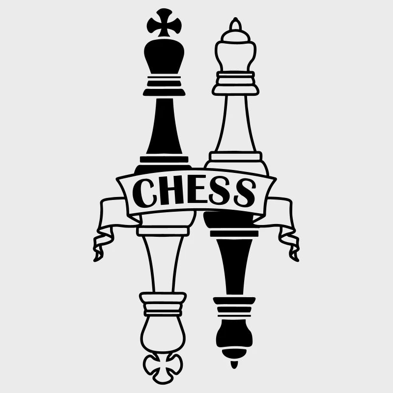 Chess transparent king queen mirror image