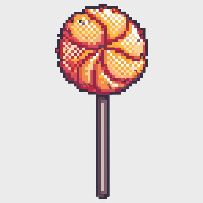 Pixel lollipops on a stick