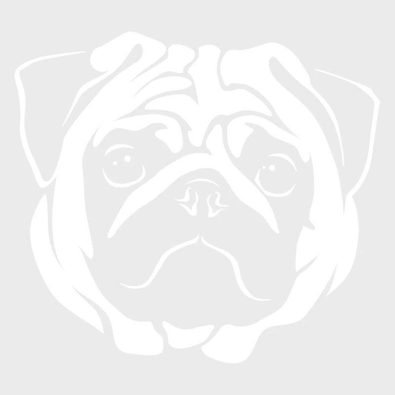 Mops Portrait - Negative Stil