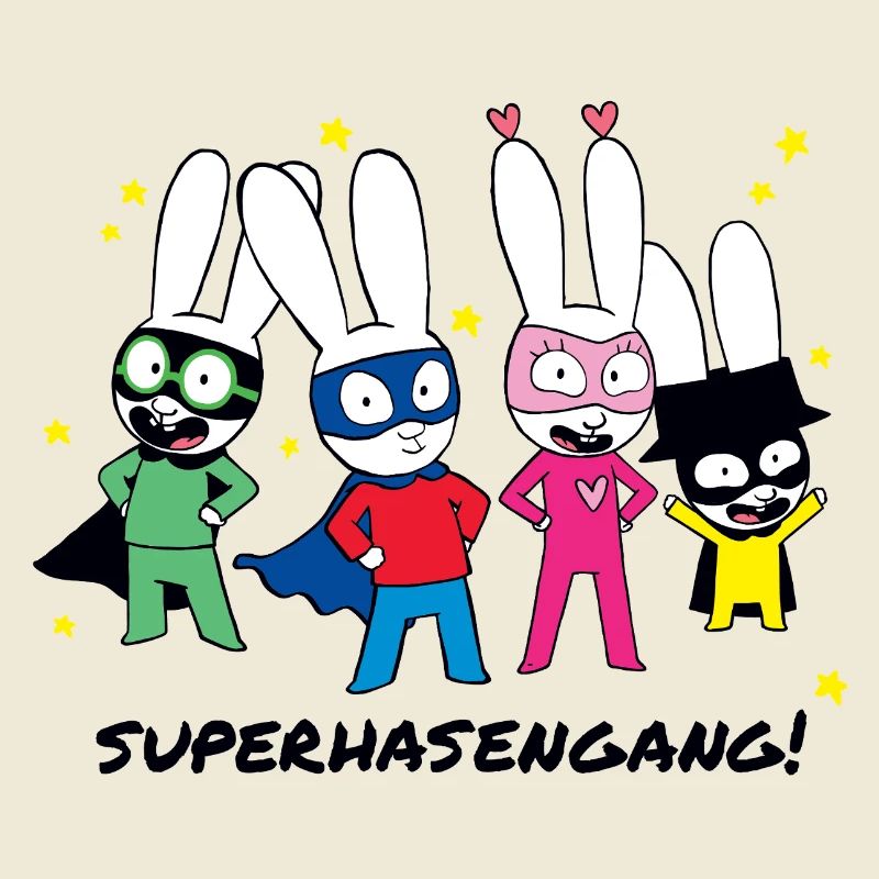 Simon Super Bunny avec sa bande de Super Bunny