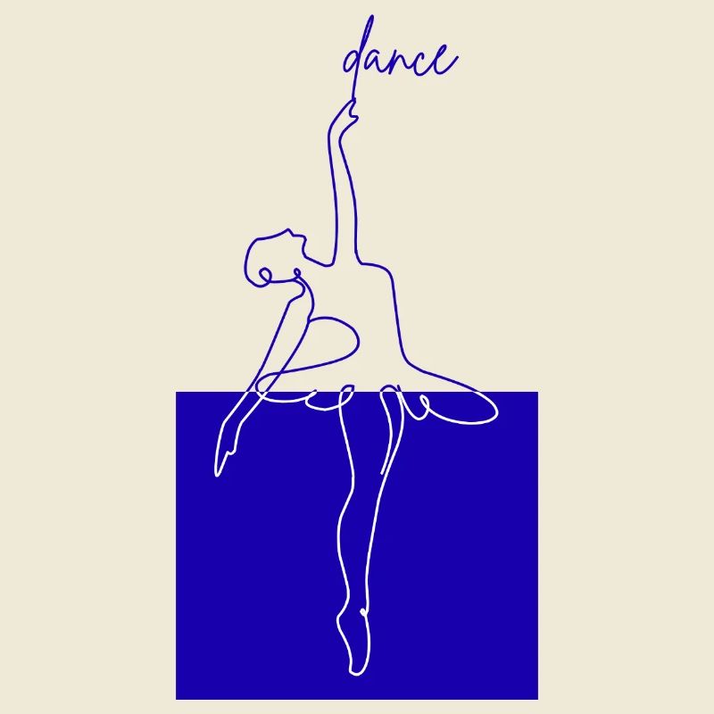 Blue Line Ballet Minimal Form Dancing