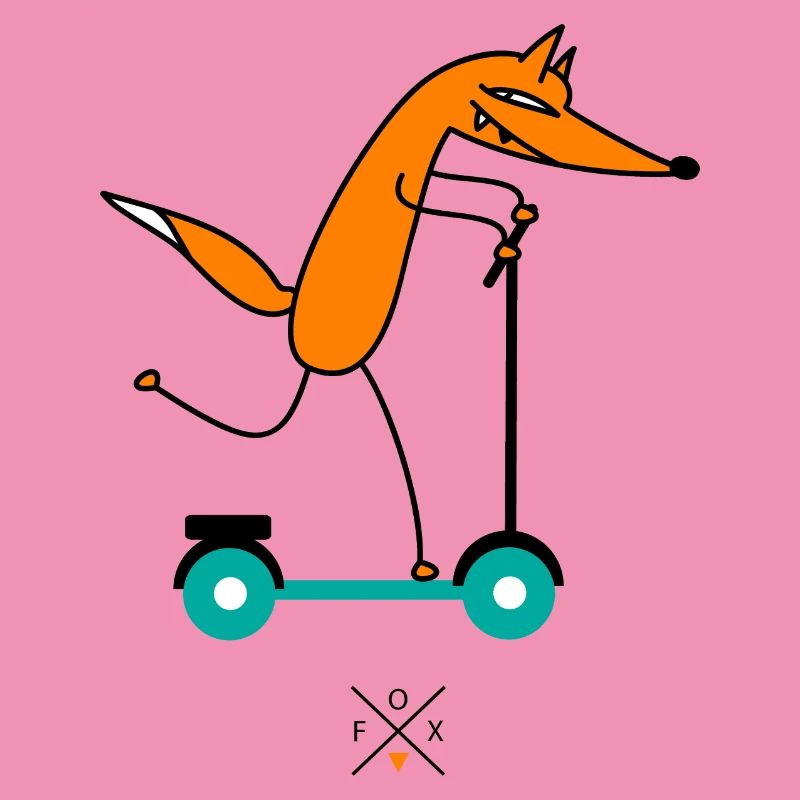 Fuchs fährt Roller