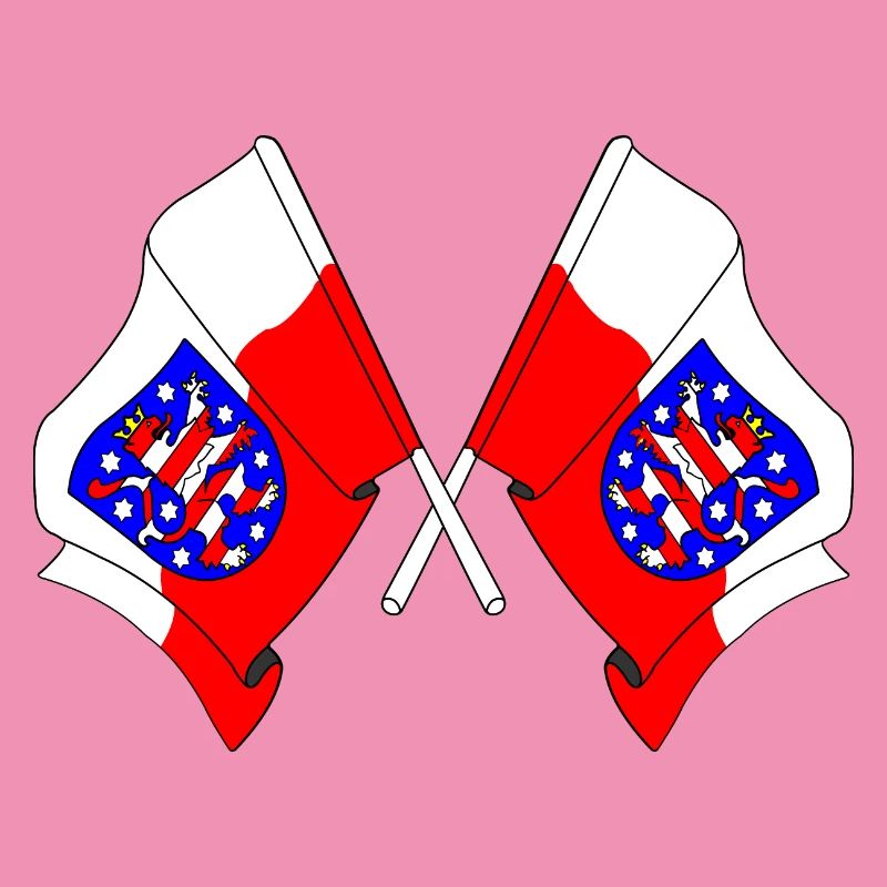 Deux drapeaux traversent la Thuringe