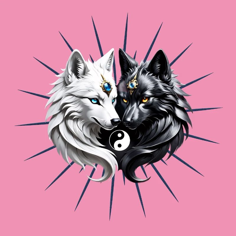 Yin Yang Wölfe.