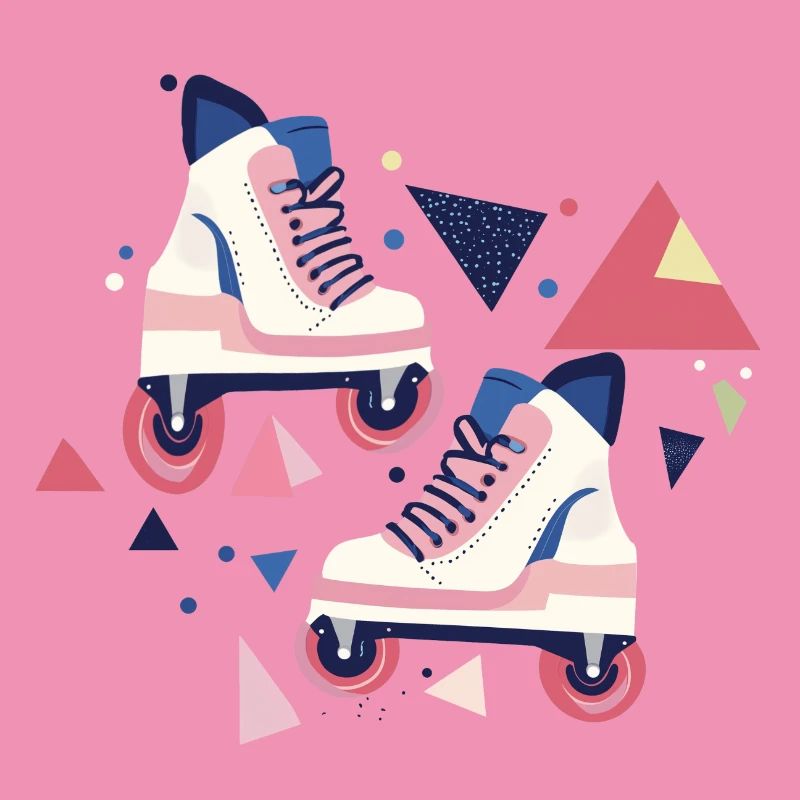 Rollschuhe mit 90er Jahren Muster
