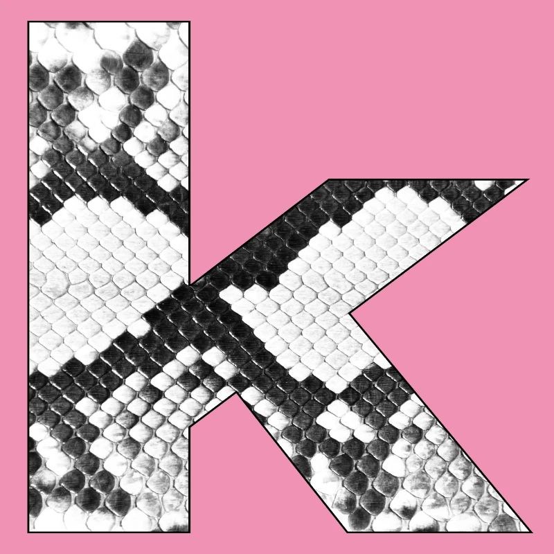 Schlangenmuster Buchstabe k