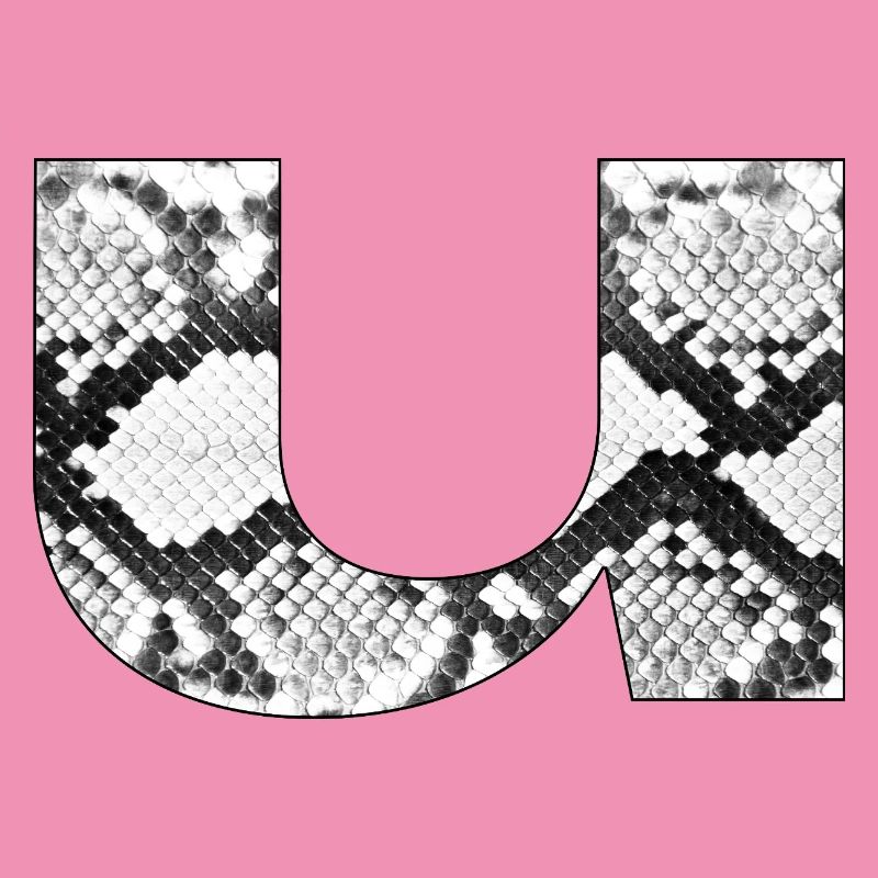 Snakeskin Pattern Letter U