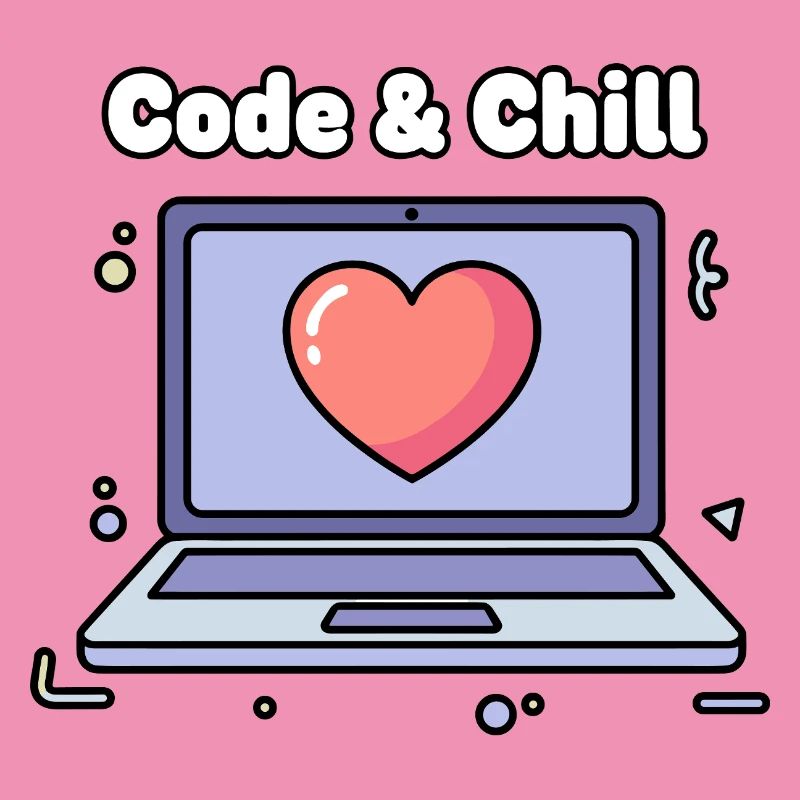 Code & Chill Heart Ordinateur portable