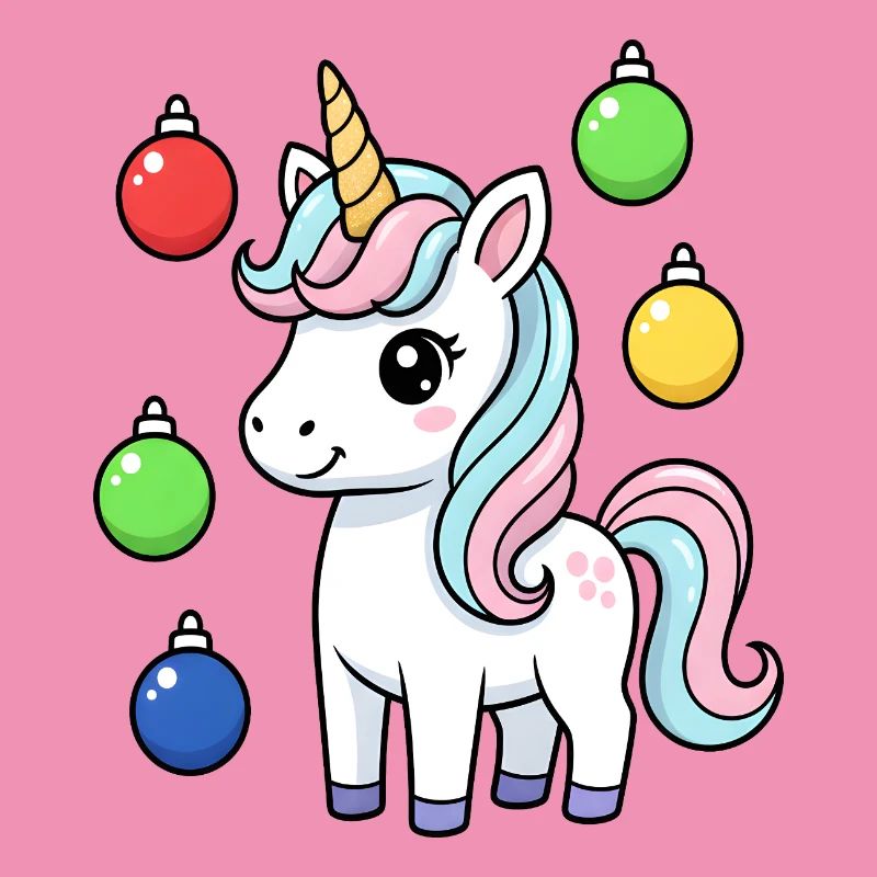 Süßes Weihnachts-Einhorn