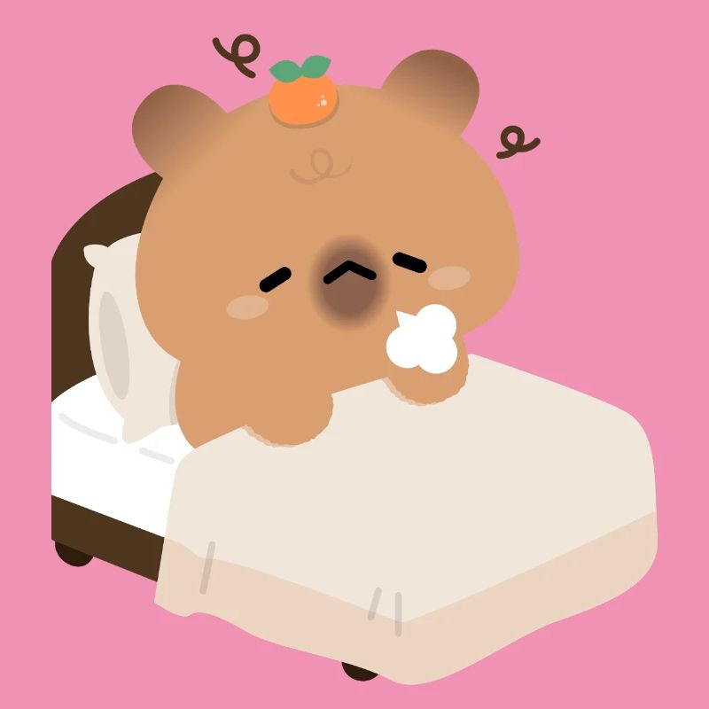 Capybara endormi dans un lit douillet