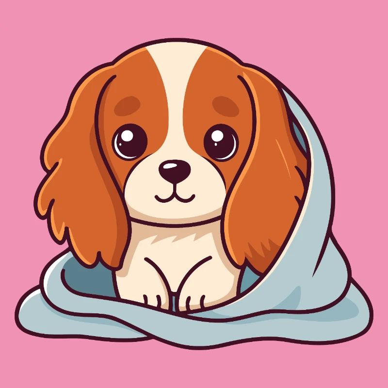Chiot Doux Sous Plaid
