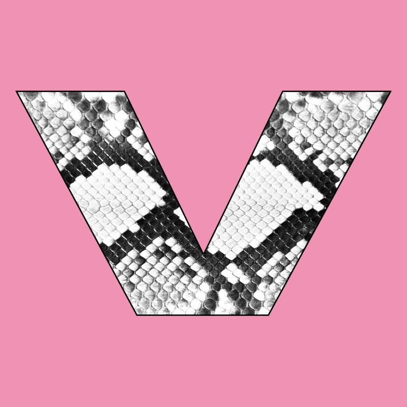 Schlangenmuster Buchstabe v