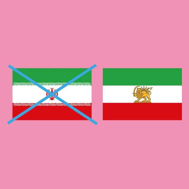 Smashed Iran flags
