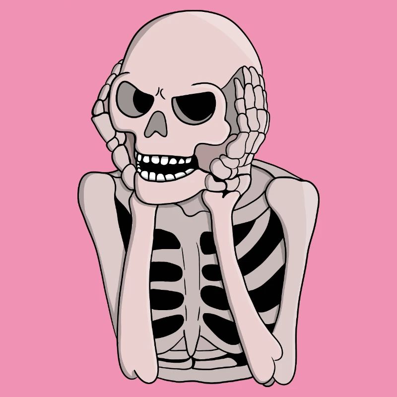 Ängstliche Skelettskizze
