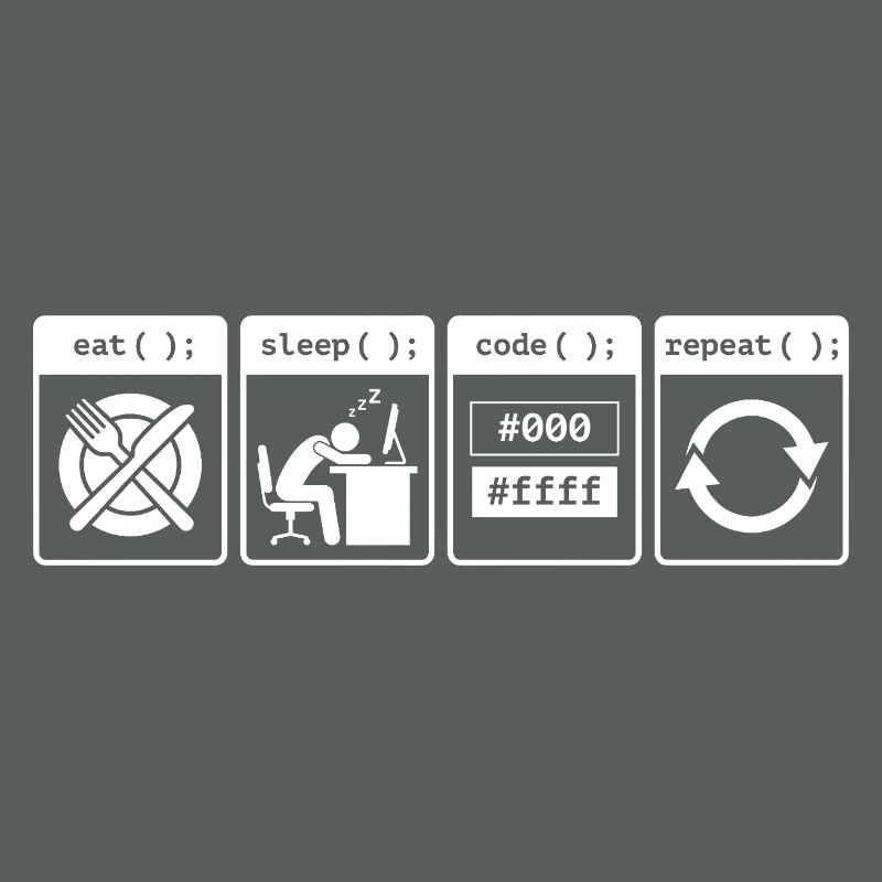 Eat Sleep Code Repeat – Coder Workflow Design