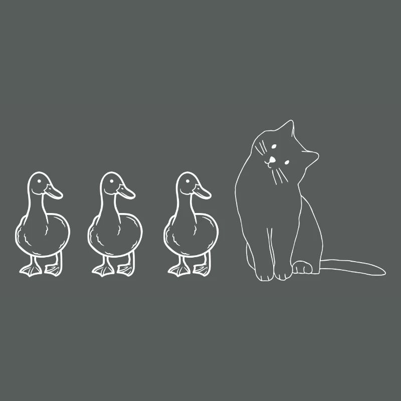 Animaux mignons canards et chat