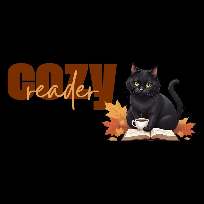 Cozy reader - Thème de lecture chat automnal