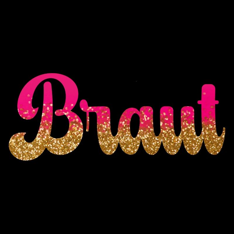 Team Braut! Pink, Gold Glitzer