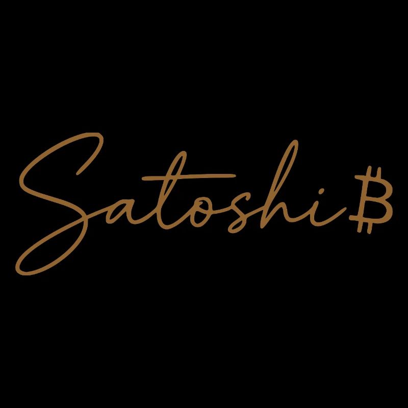 Satoshi Bitcoin Lettering Design Gold