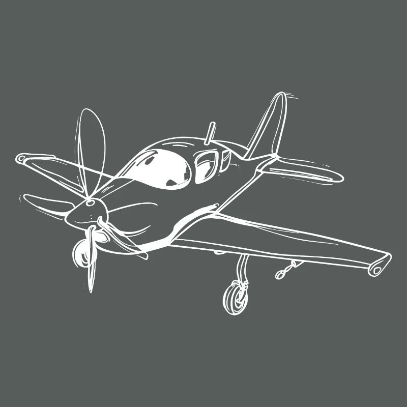 Propeller Plane Lineart