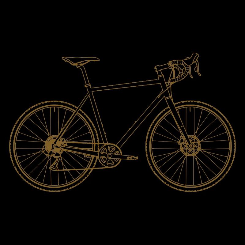 Golden Bicycle Line Design Vélo de route rétro