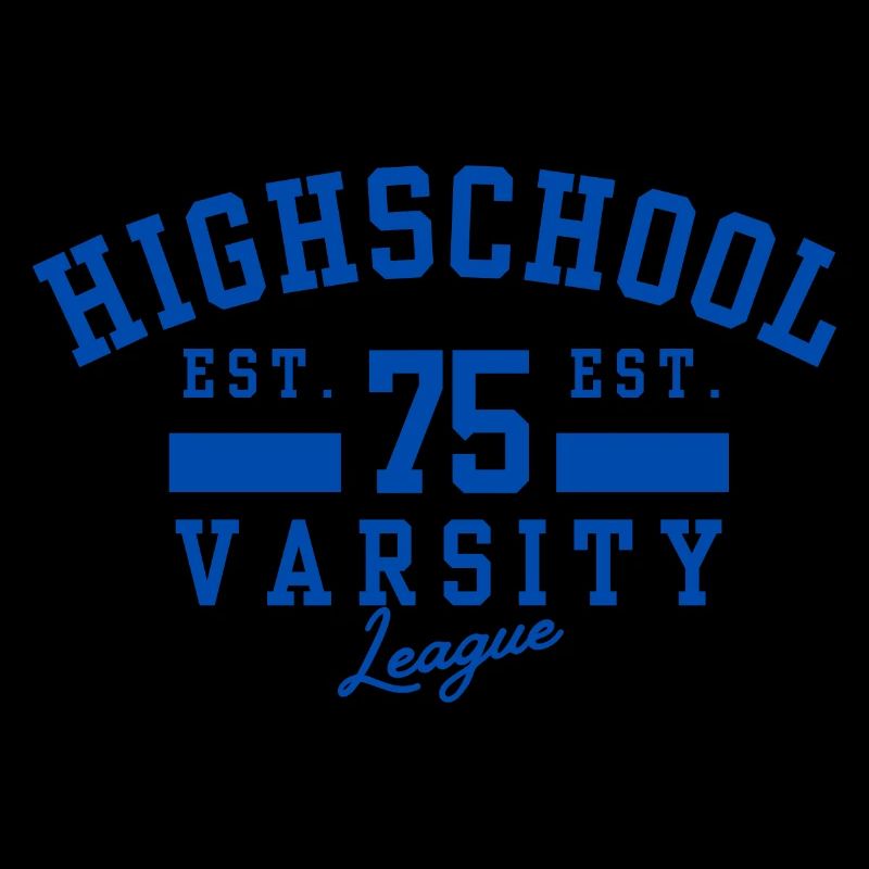 Highschool Varsity Emblem Blue 75