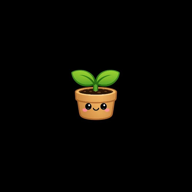 Mignon pot de pousse à la Kawaii