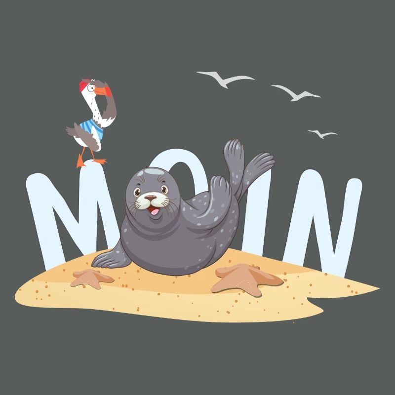 Moin Robbe Möwe Strand