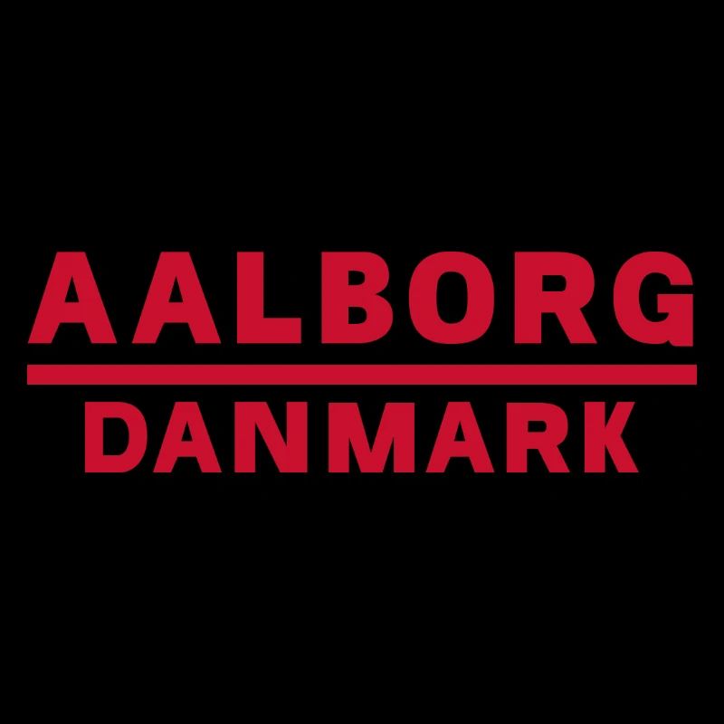 Aalborg Denmark Red Colored Typography