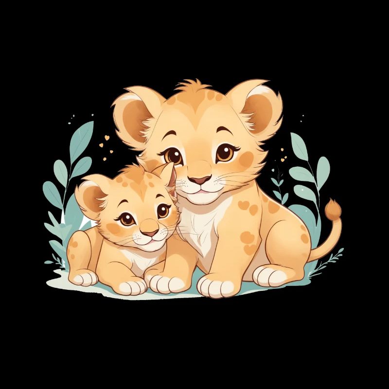 cuddling lion cubs