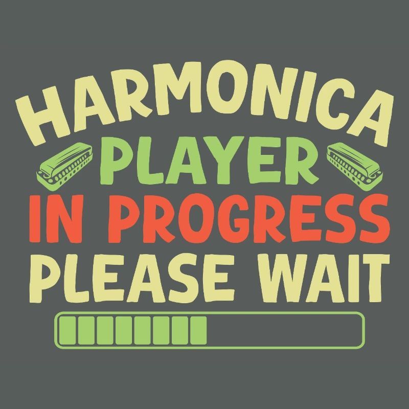Funny Harmonica Player In Progress Harmonica