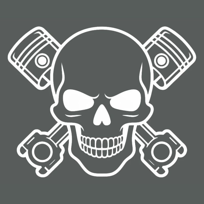 Crâne avec croix de piston