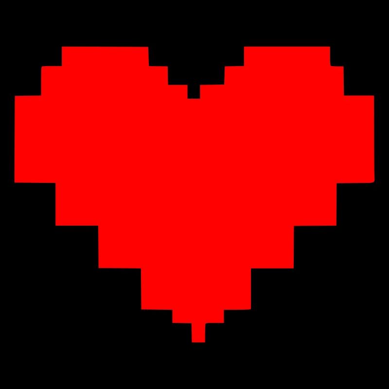 Rotes Pixel Herz Retro Liebe Gaming