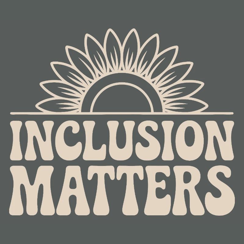 L’inclusion compte Le design du soleil avec la fleur