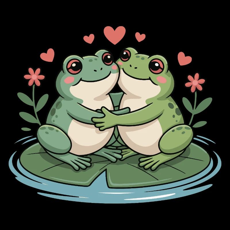 Couple grenouilles pour la Saint-Valentin