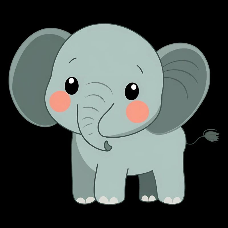 Éléphant mignon et heureux - Adorable dessin animé
