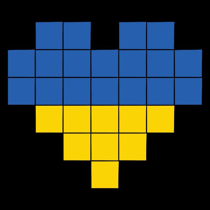 Pixel Heart Ukraine Flag