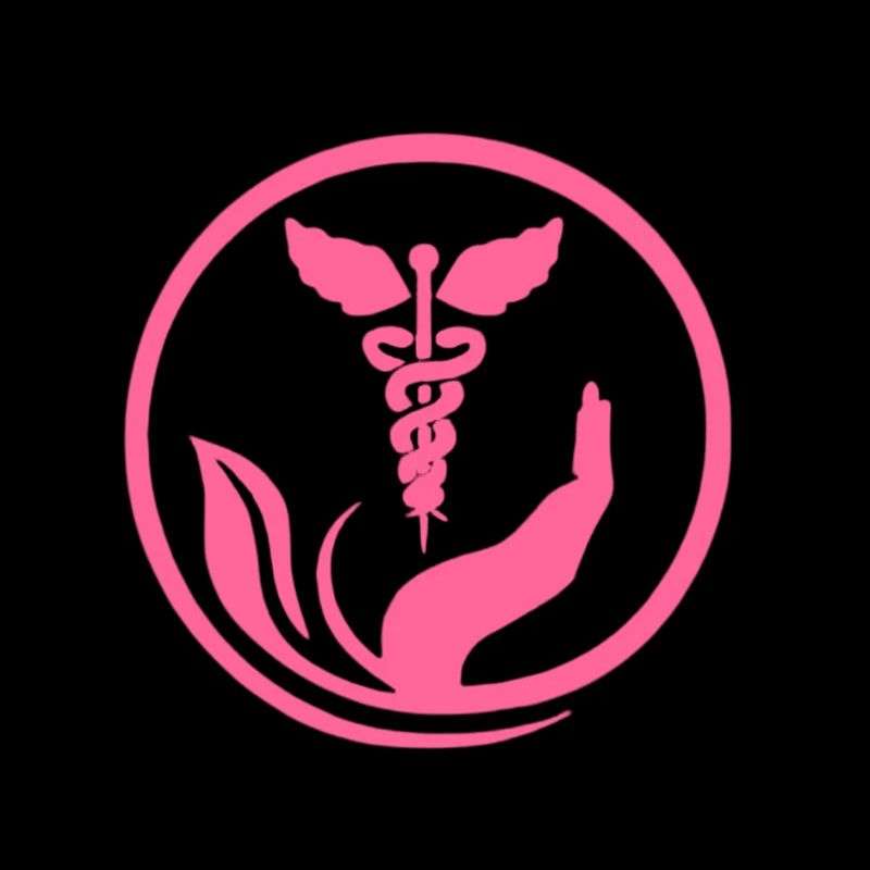 Main bienveillante et Caducée rose
