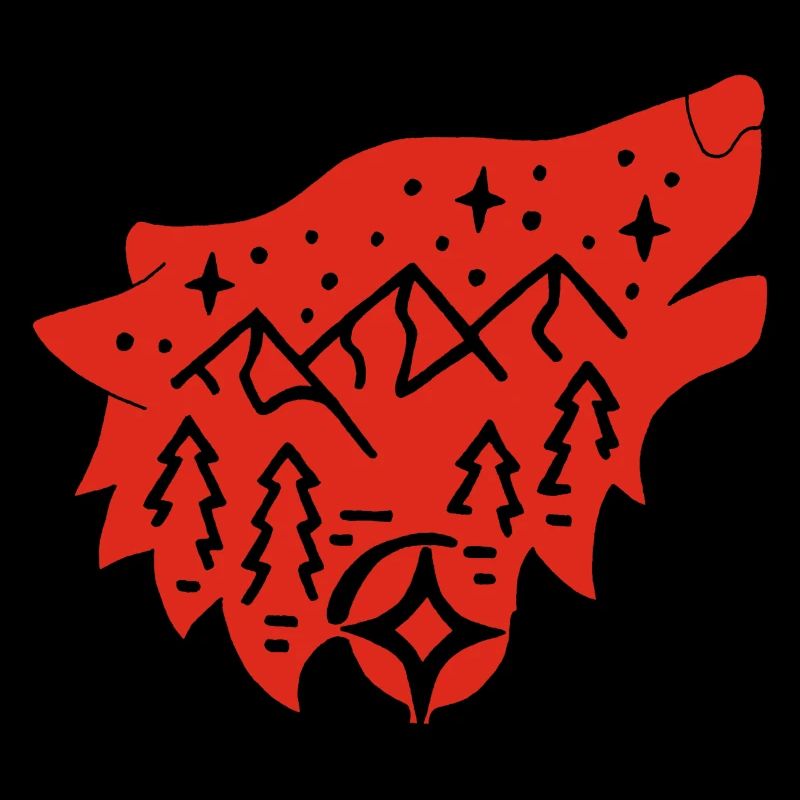 Roter Wolf Totem der Natur
