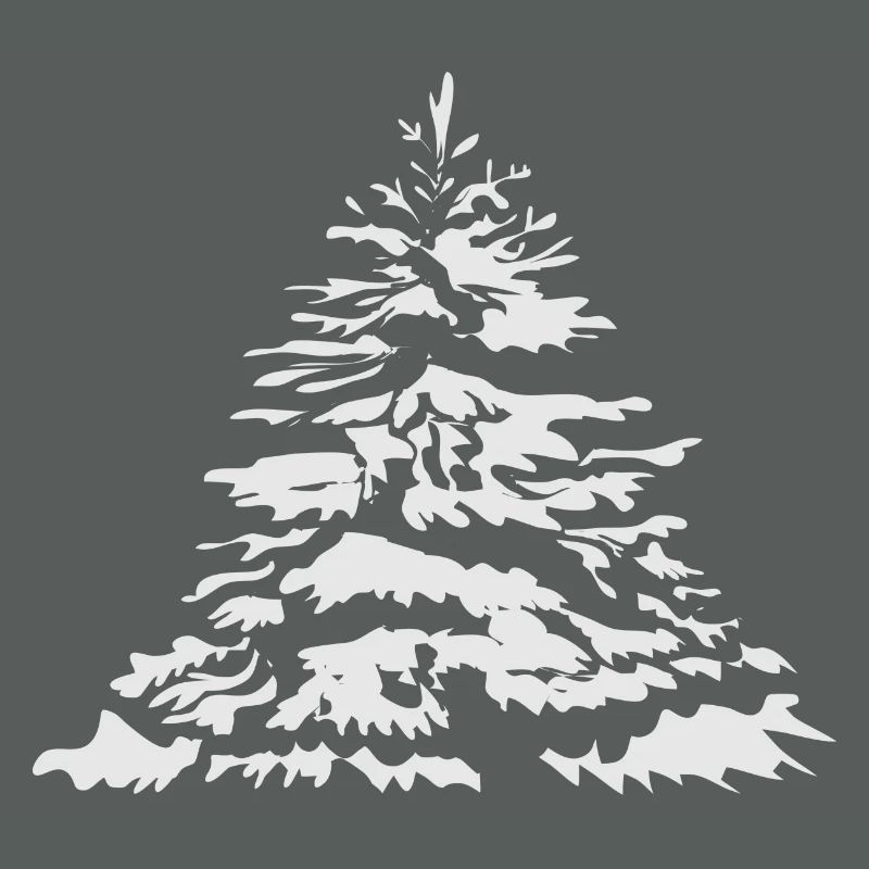 schneebedeckter Christbaum oder Tannenbaum