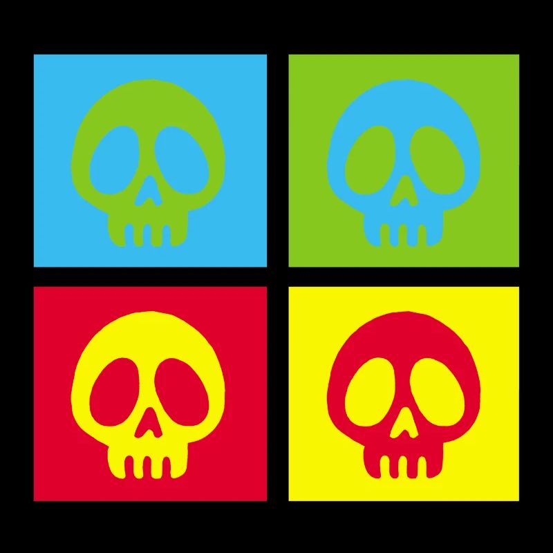 Pop art manga skull